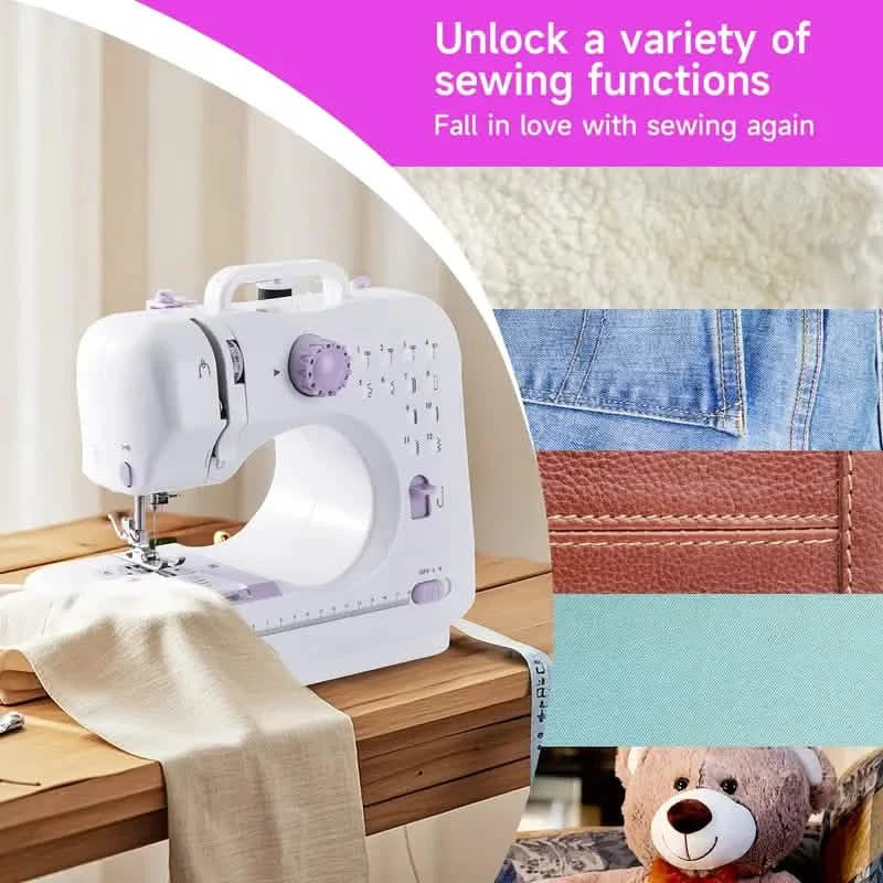 Pro Portable Electric Sewing Machine – 12 Stitches, Adjustable Speed, Multifunctional by DailySale