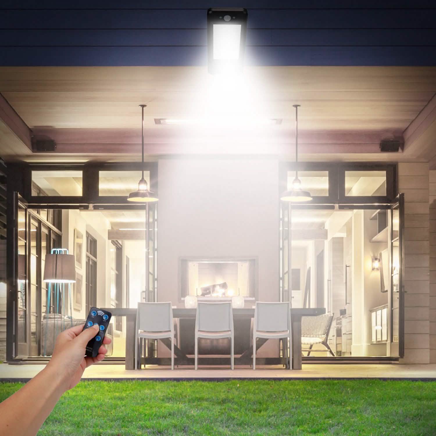 60LEDs Solar PIR Motion Sensor Remote Control Wireless Lamp by DailySale