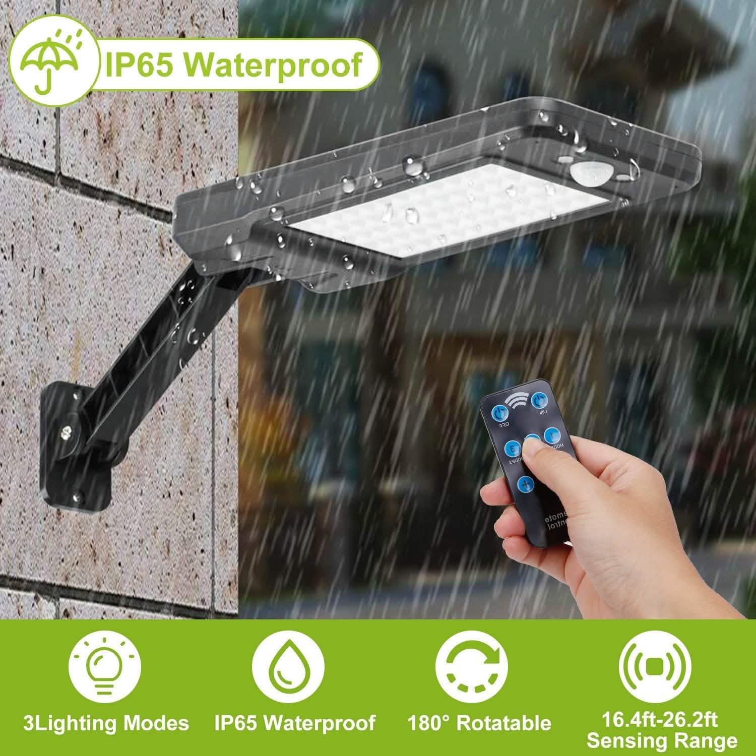 60LEDs Solar PIR Motion Sensor Remote Control Wireless Lamp by DailySale
