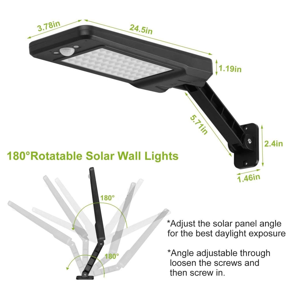 60LEDs Solar PIR Motion Sensor Remote Control Wireless Lamp by DailySale