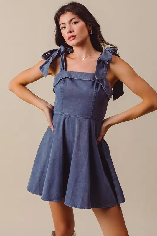 SO ME Fit and Flare Washed Gameday Dress by Selvanelle
