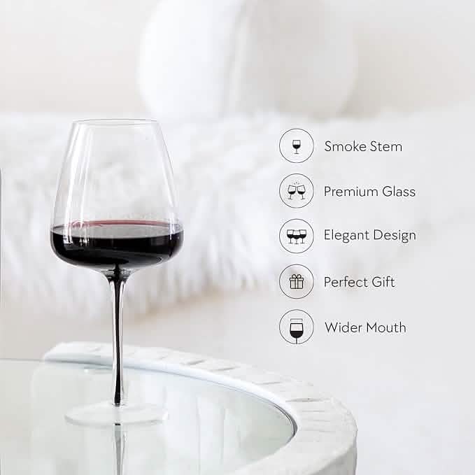 Hotel Collection Smoke Stem Red Wine Glasses | 4 Glasses by DailySale