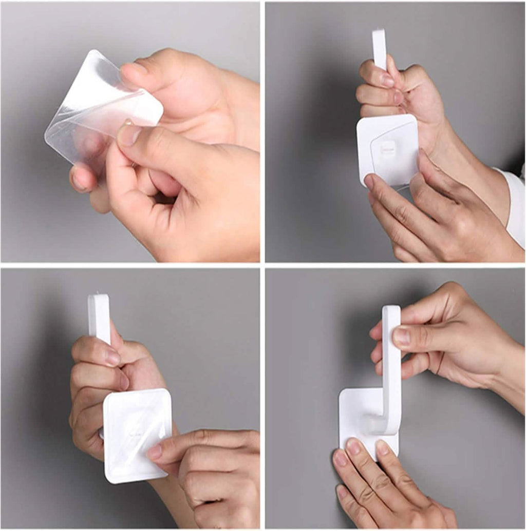 4-Pack: Adhesive Toilet Paper Holder, Wall Mount, White & Black by DailySale