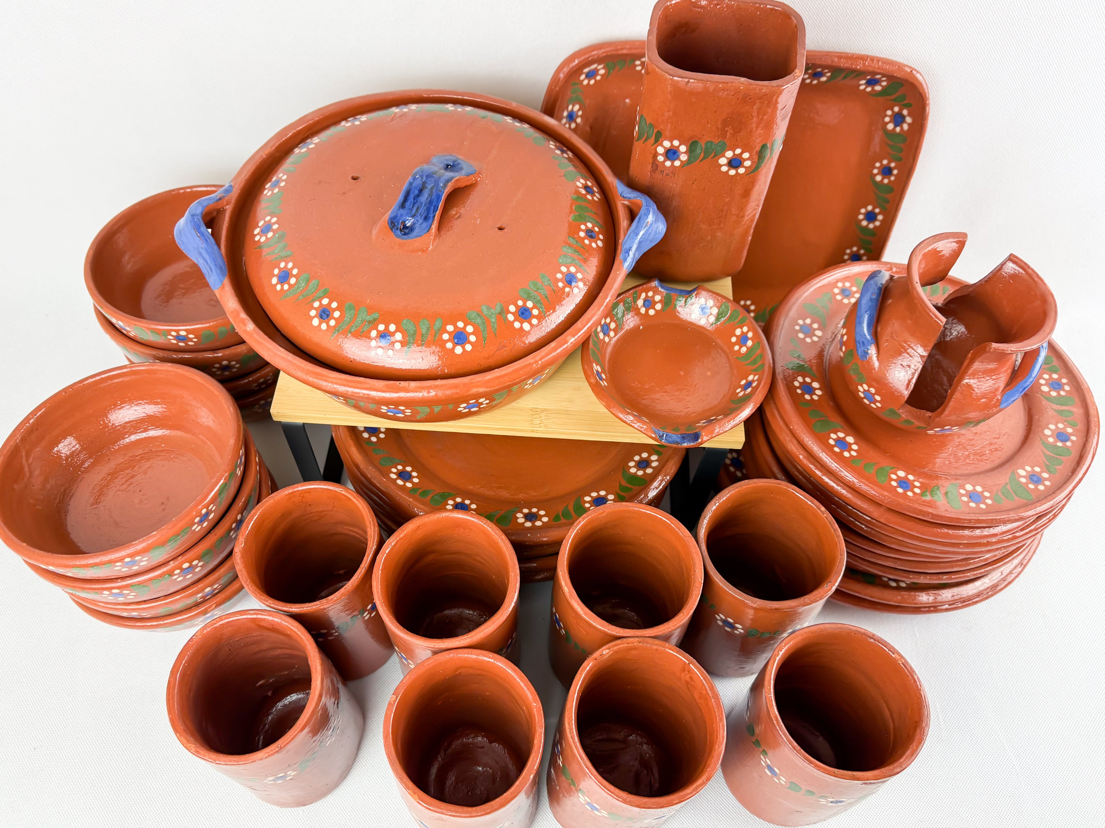 Michoacan Red Clay Pottery Dinnerware Set - Vajilla de Barro by TheMexHub