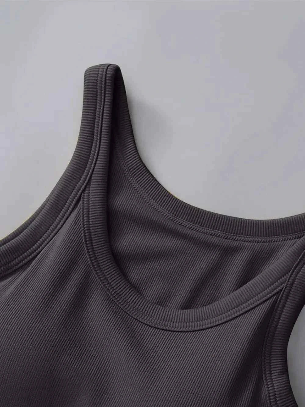 Round Neck Tank Top with Built In Bra