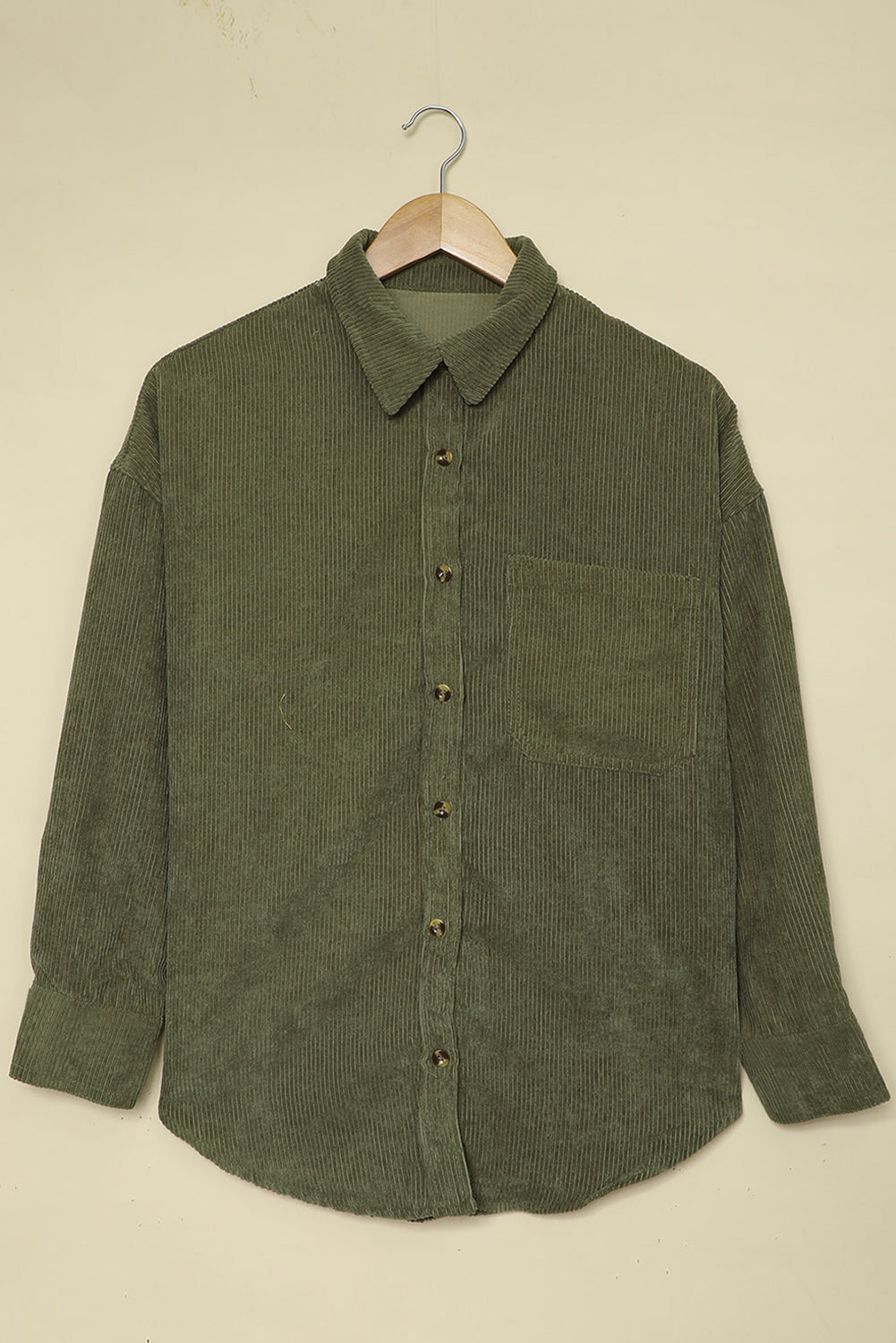 Pink Corduroy Button Pocket Shirt