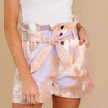Lace-up Tie-dye Color Casual Pocket Shorts