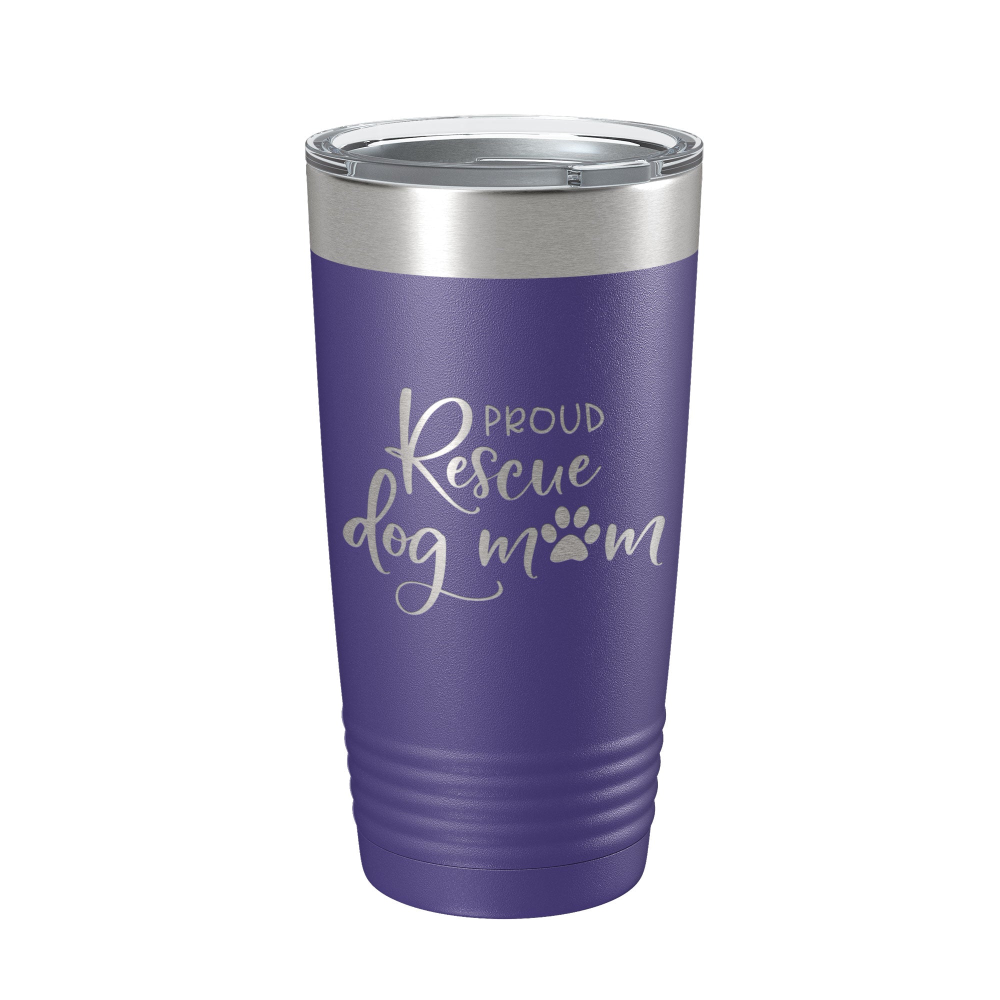 Proud Rescue Mom Tumbler Dog Travel Mug Gift Insulated Laser Engraved Coffee Cup 20 oz - Goddess Imports Marketplace