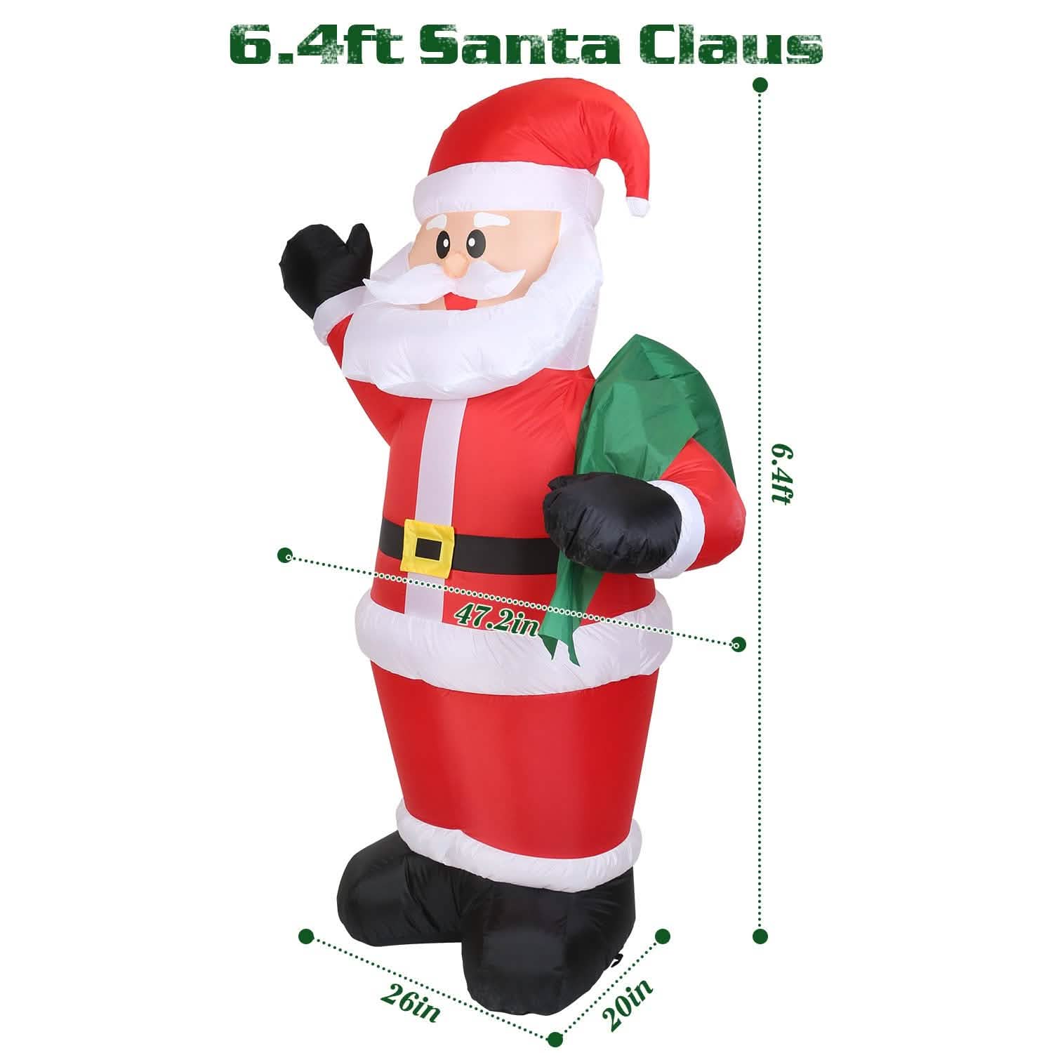 6.4ft Inflatable Christmas Giant Santa Claus by DailySale