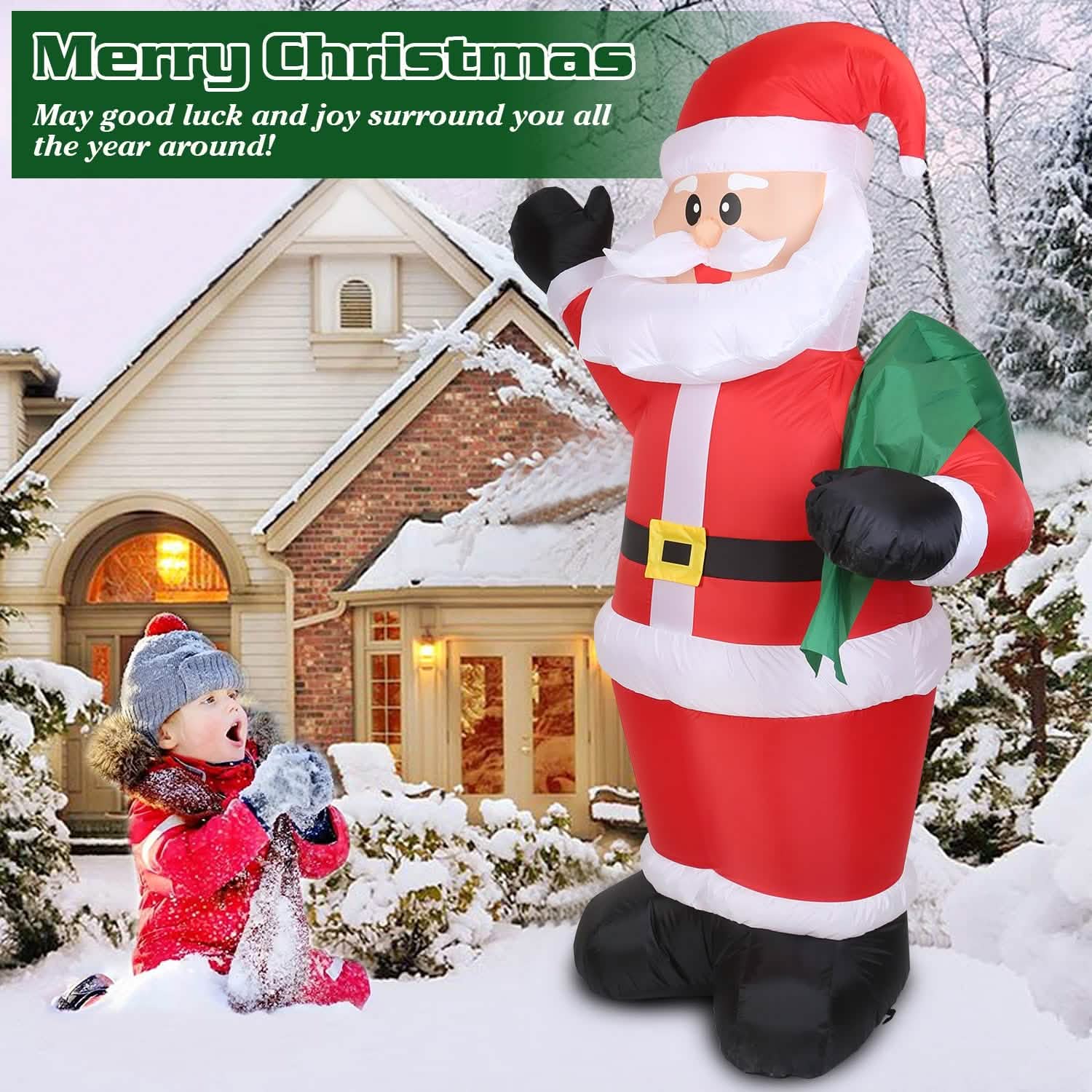 6.4ft Inflatable Christmas Giant Santa Claus by DailySale
