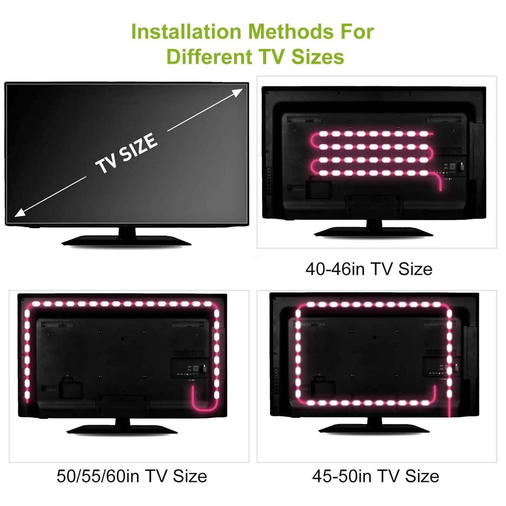 6.56ft TV LED Backlight RGB Strip Light USB Monitor Lighting by DailySale