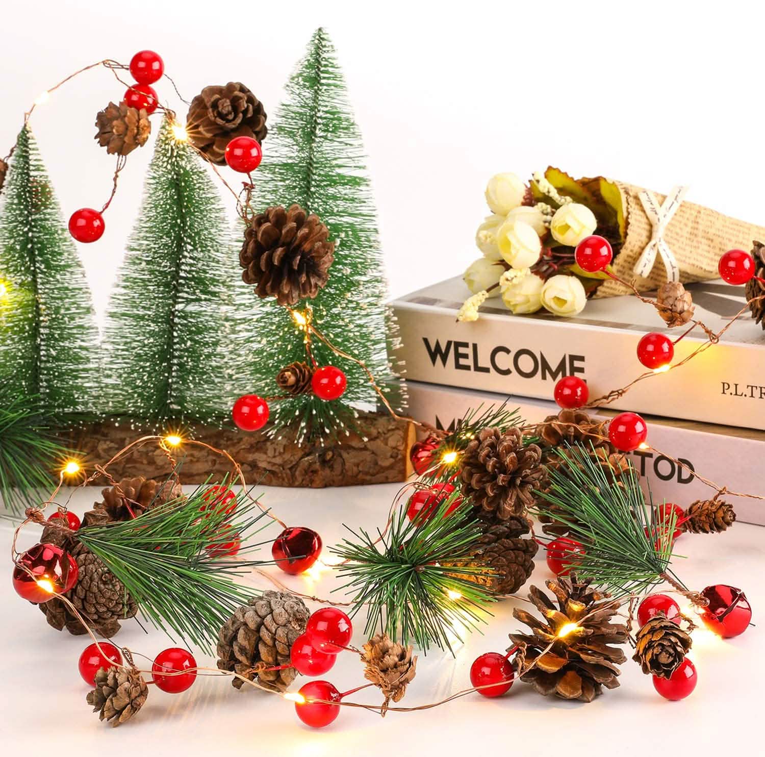 6.5Ft. 20 LED Christmas Garland with Lights by DailySale