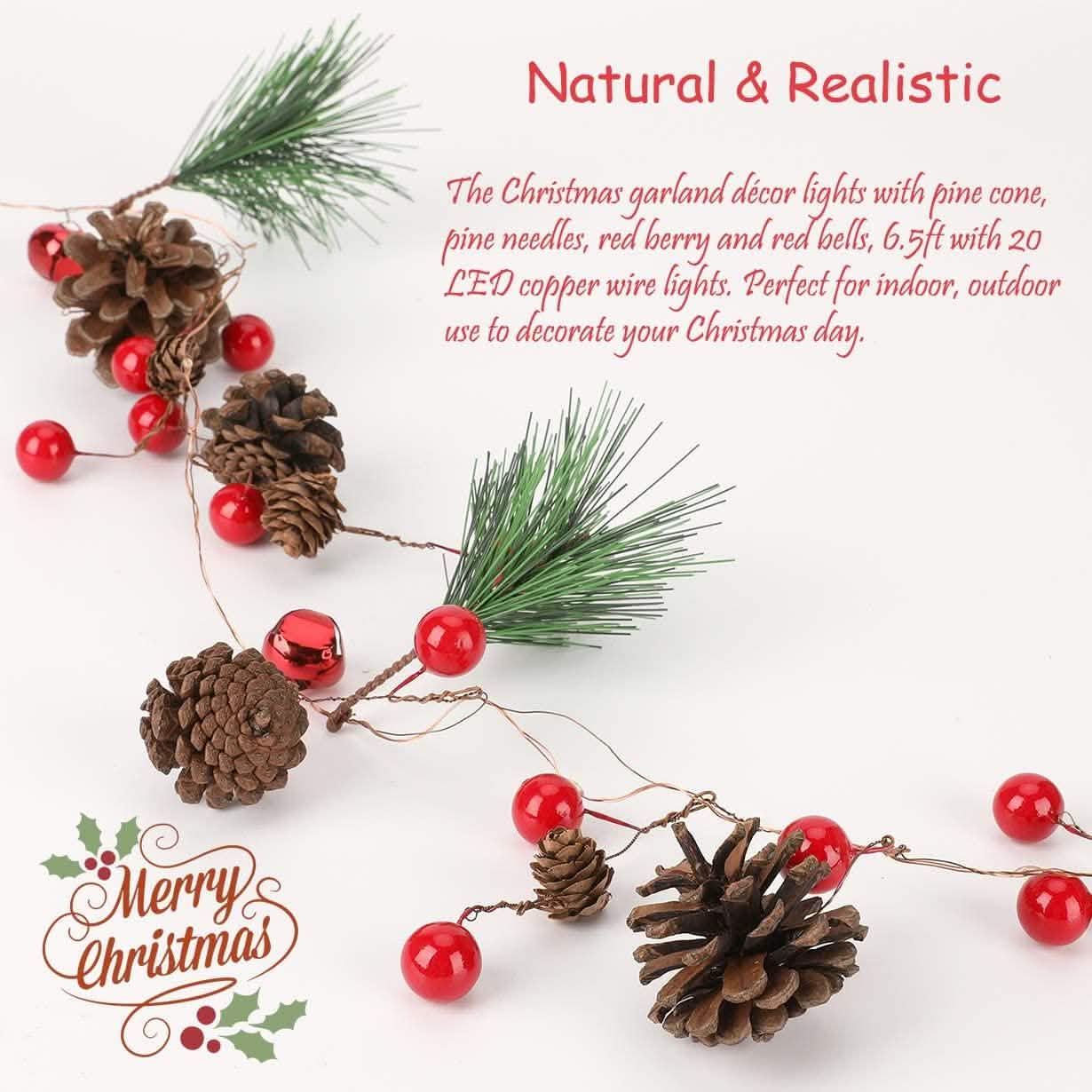 6.5Ft. 20 LED Christmas Garland with Lights by DailySale