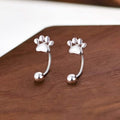 Sterling Silver Cat Paw Earrings – Screw-Back Studs, Elegant &amp; Simple by DailySale