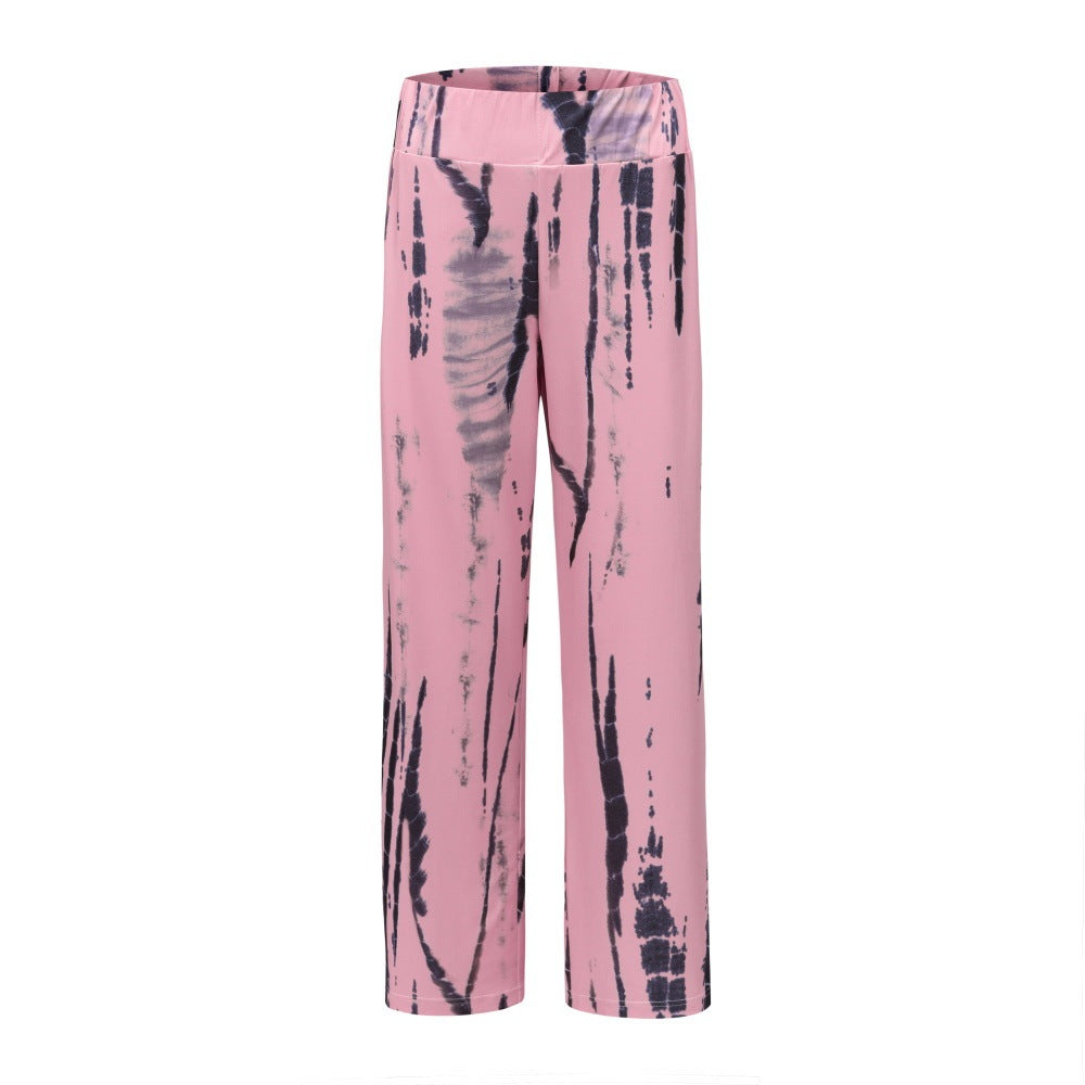 Tie-dye Printed Wide-leg Pants Casual Pants