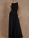 Ruched Sleeveless Maxi Dress by Shopiebay