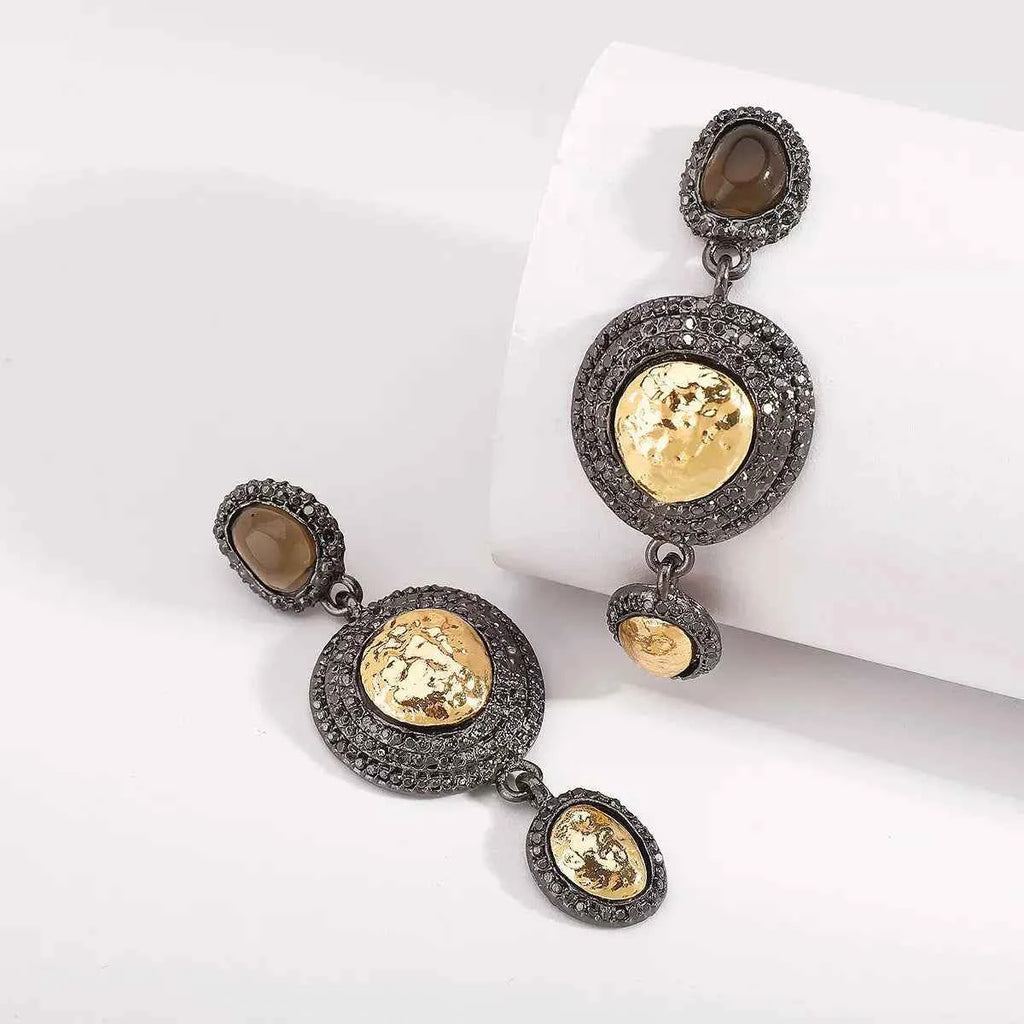 Vintage-Inspired Dangle Earrings with Gold Accents