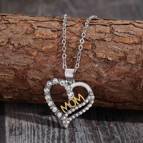 Alloy Inlaid Zircon Heart Pendant Necklace by Wild and Free Boutique