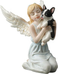 French Bulldog & Little Girl Angel Figurine by FairyGlen Store