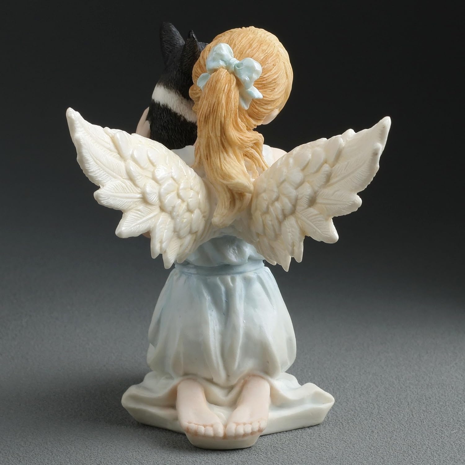 French Bulldog & Little Girl Angel Figurine by FairyGlen Store