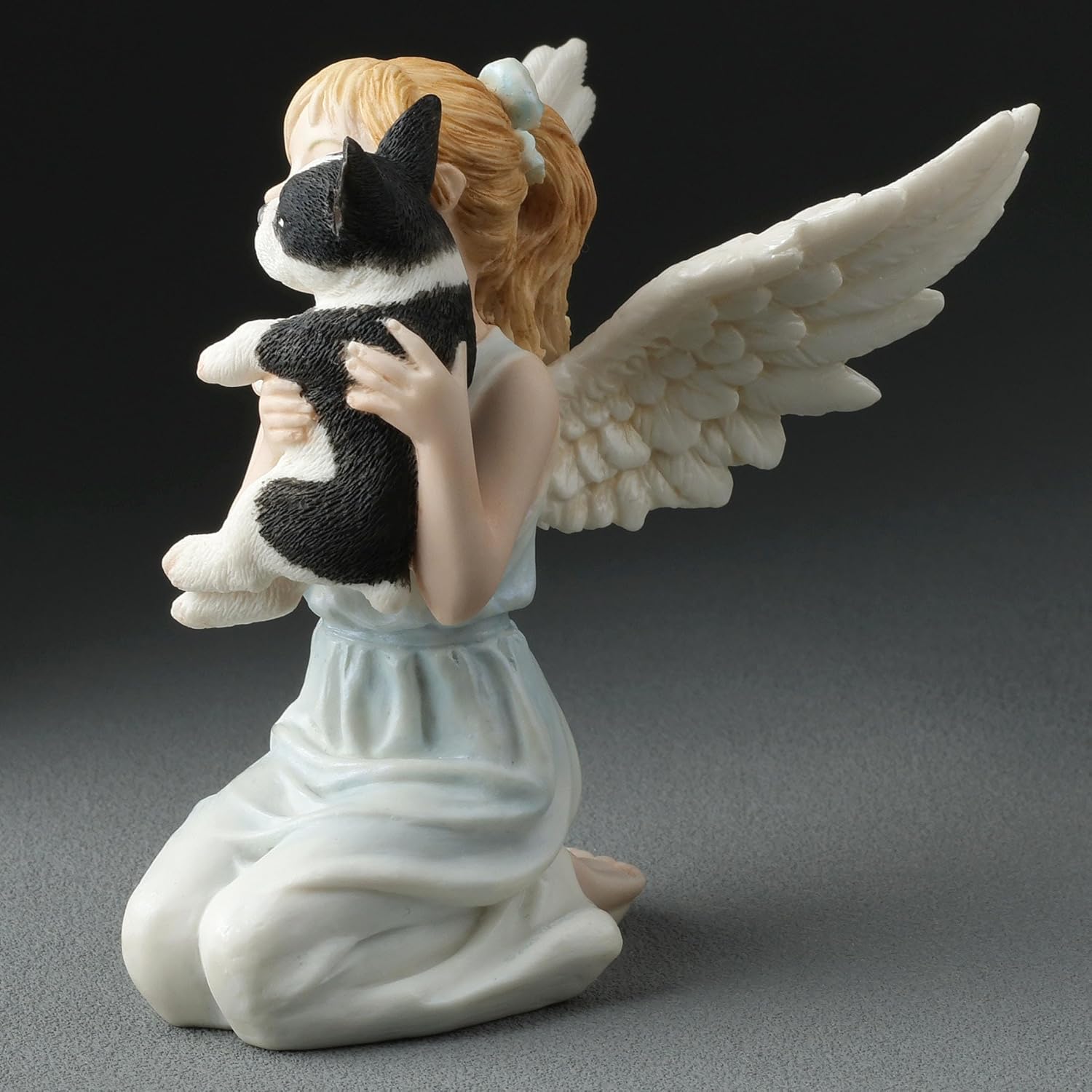 French Bulldog & Little Girl Angel Figurine by FairyGlen Store