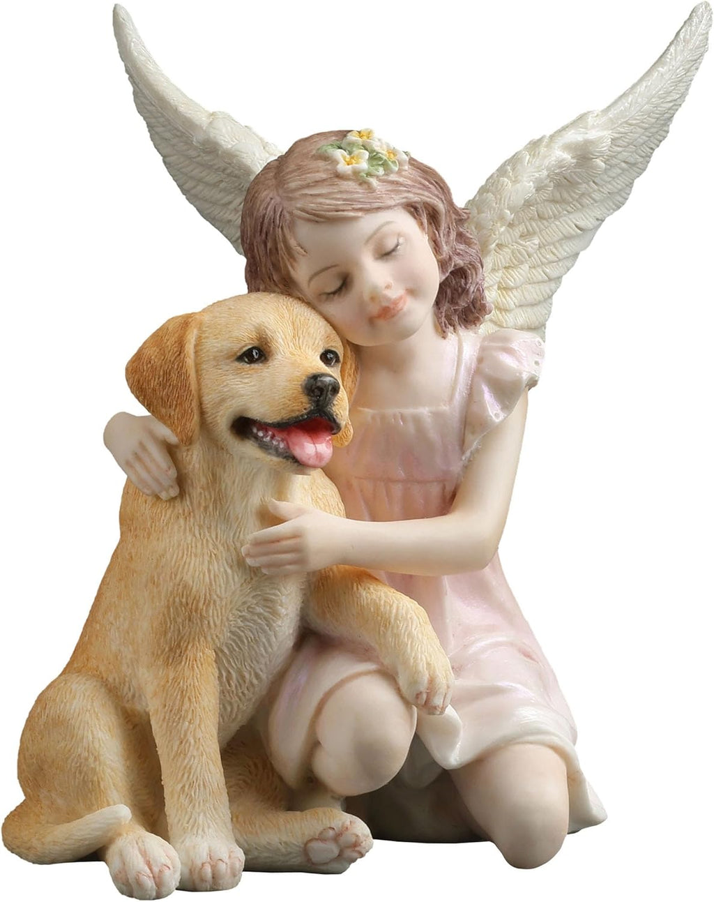 Golden Retriever & Little Girl Angel Figurine by FairyGlen Store