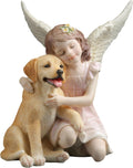 Golden Retriever & Little Girl Angel Figurine by FairyGlen Store