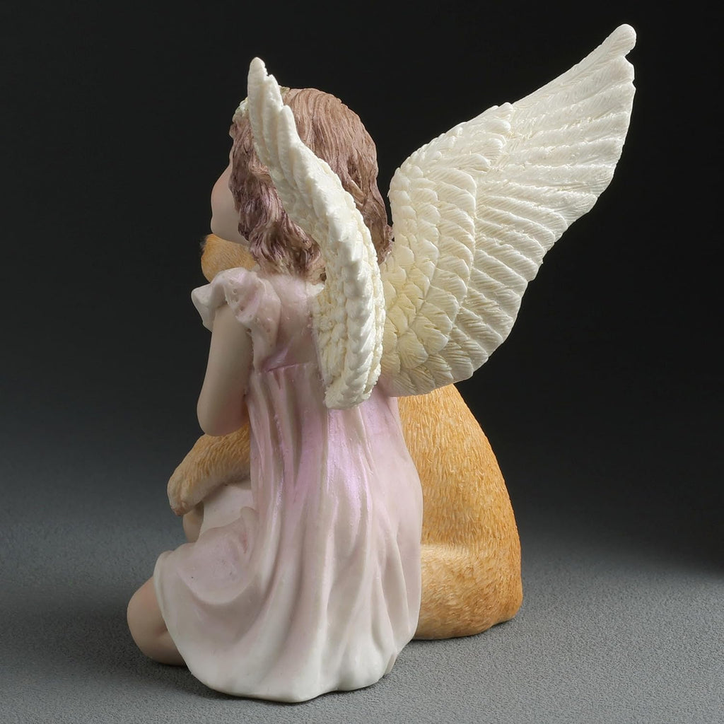 Golden Retriever & Little Girl Angel Figurine by FairyGlen Store