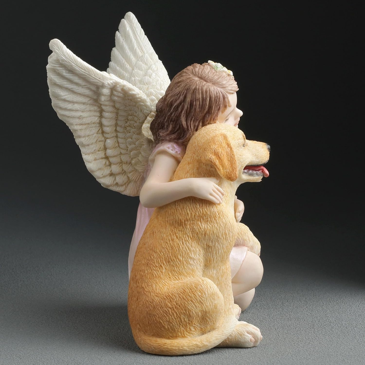 Golden Retriever & Little Girl Angel Figurine by FairyGlen Store