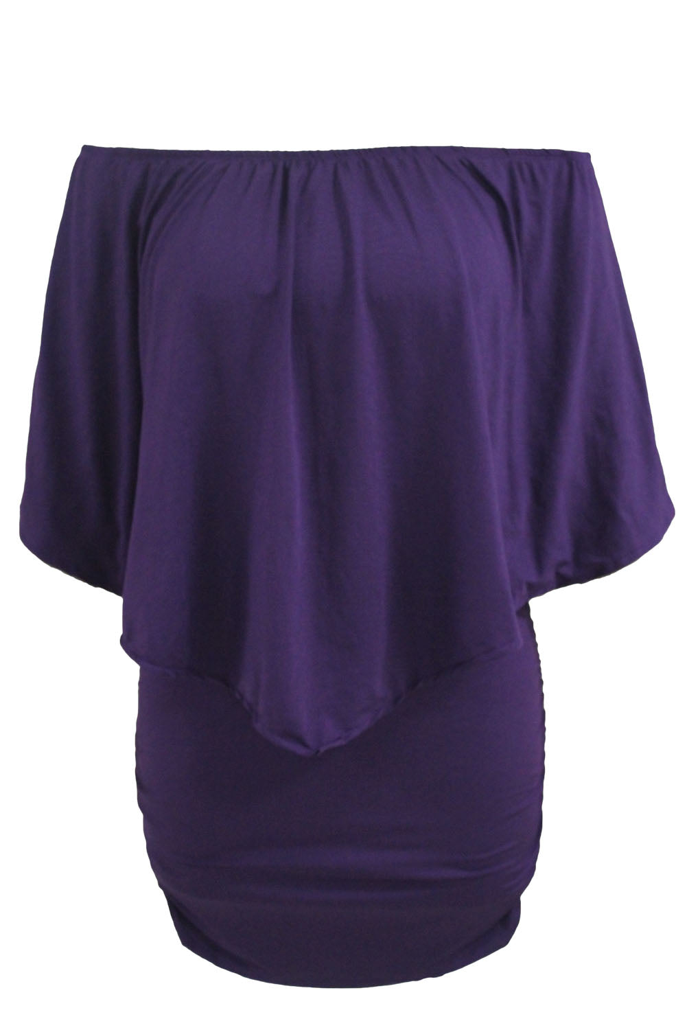 Plus size  Dressing Layered Fiery Red Mini Poncho Dress