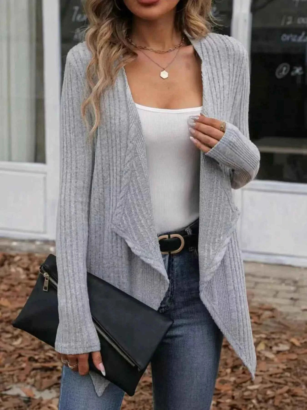 Casual Knit Open Front Cardigan