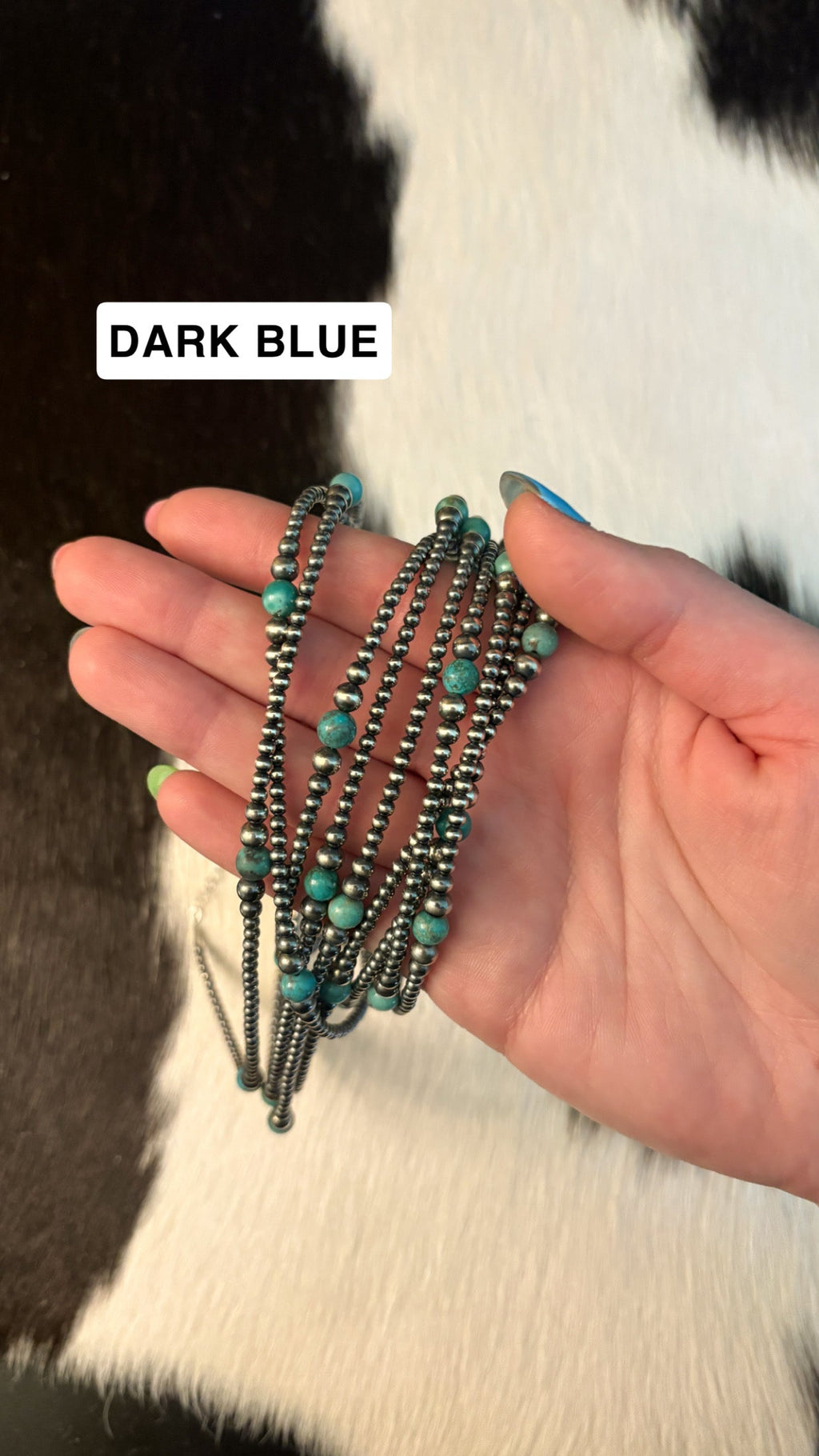 3-6MM GRADUATED STERLING SILVER PEARL NECKLACE - TURQUOISE by The Sterling Spur