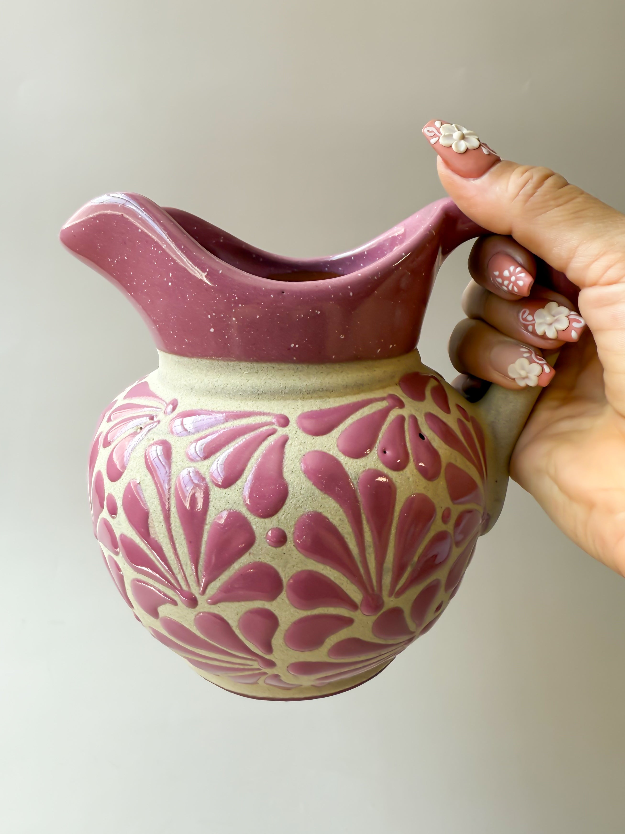 Talavera Style Clay Pitcher - Engobe Jarra Barro by TheMexHub
