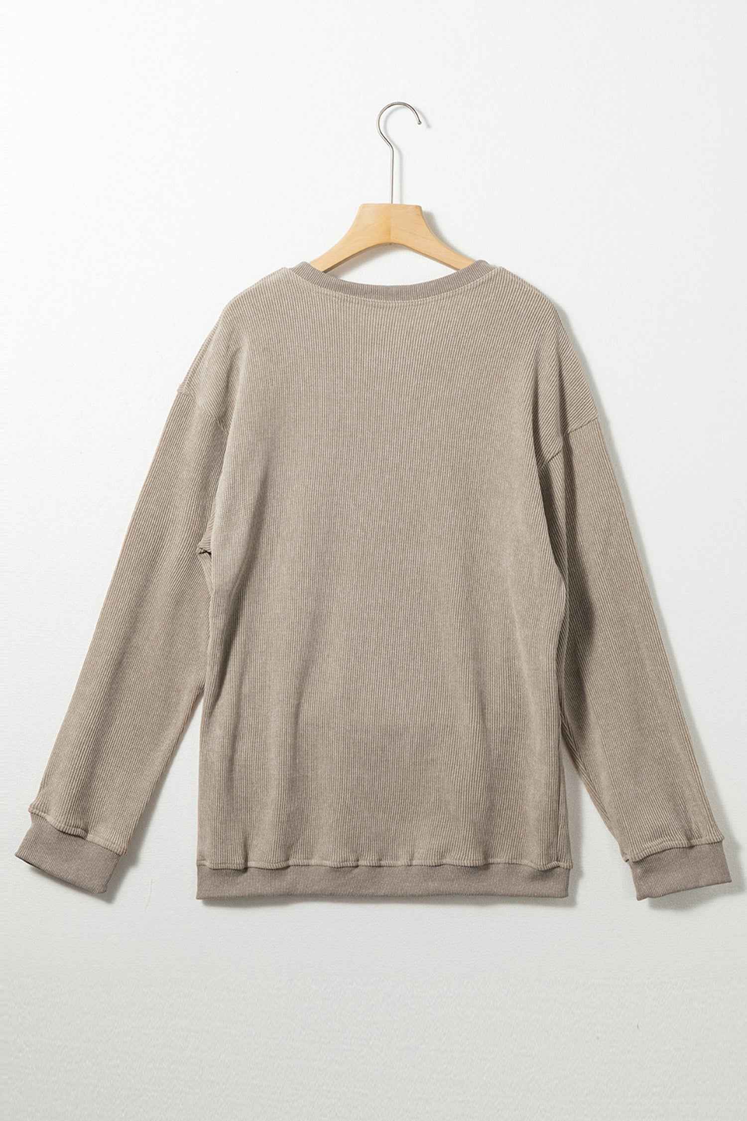 Khaki Kentucky KY Leopard Lettering Ribbed Baggy Sweatshirt