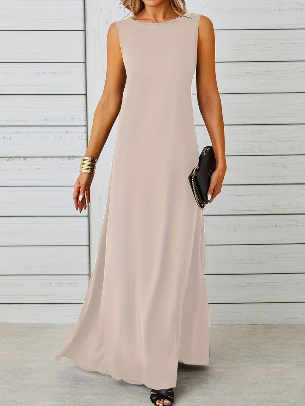 Sleeveless Flowy Maxi Dress by Shopiebay