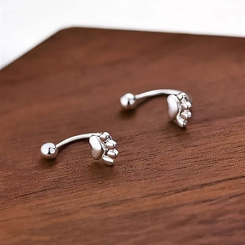 Sterling Silver Cat Paw Earrings – Screw-Back Studs, Elegant &amp; Simple by DailySale