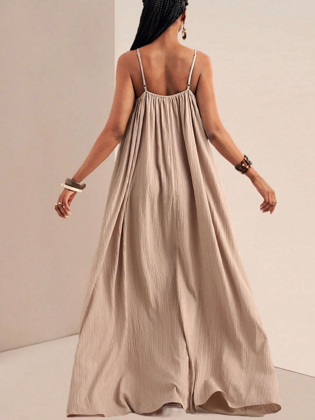 Spaghetti Strap Flowy Maxi Dress by Shopiebay