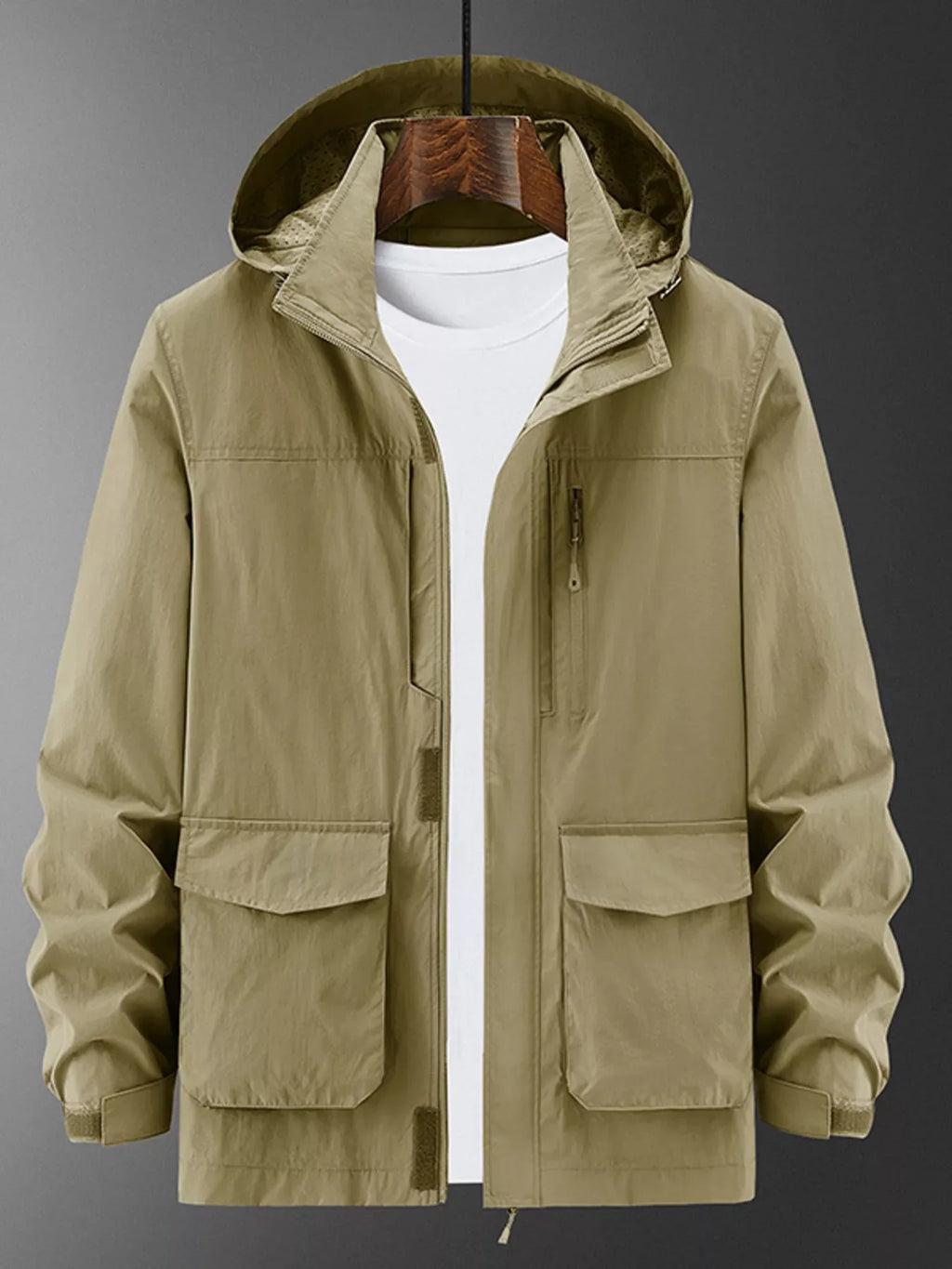 Men's Plus Size Lightweight Hooded Jacket