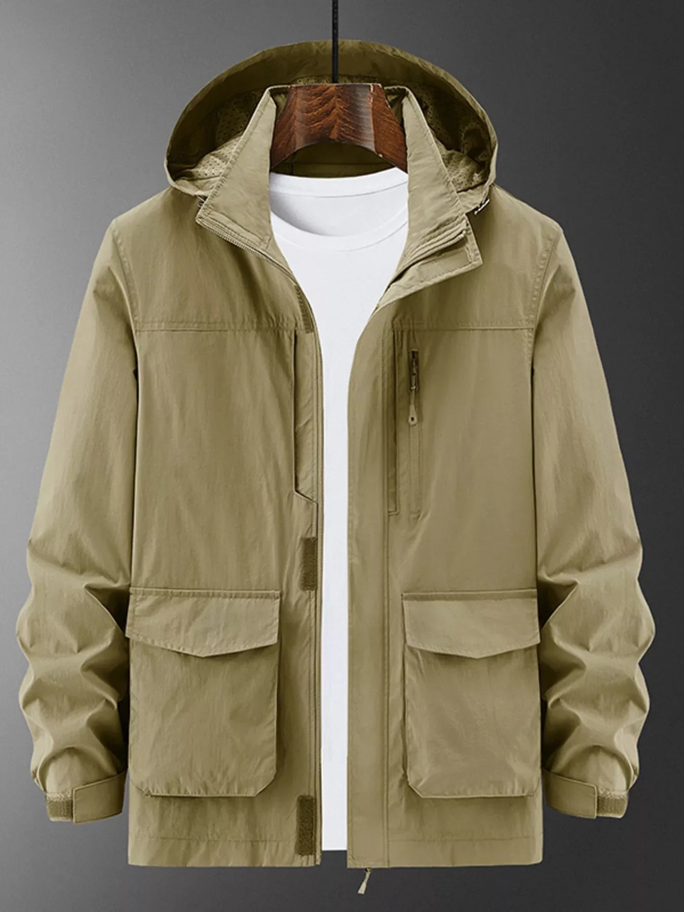 Men's Plus Size Lightweight Hooded Jacket