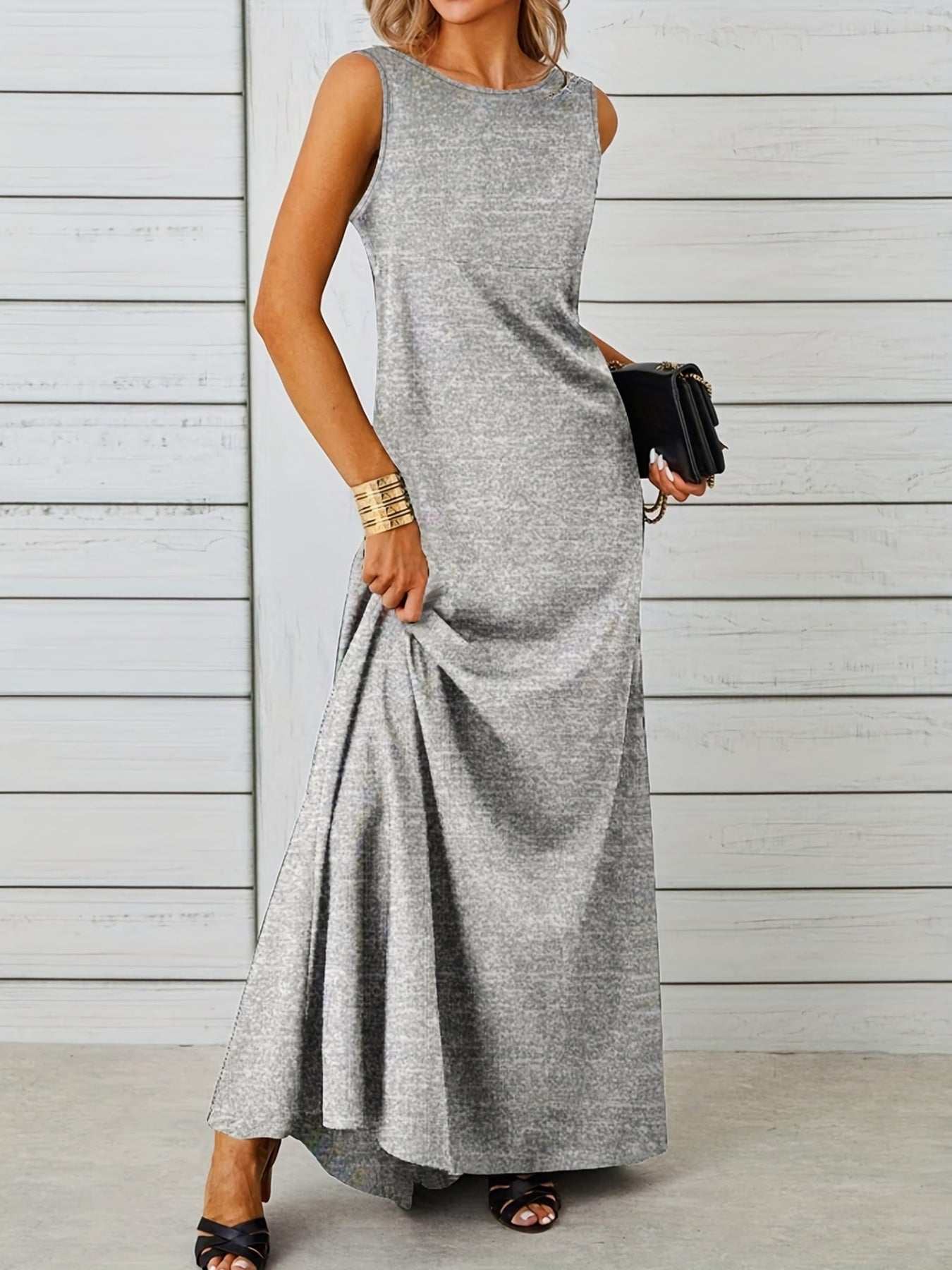 Sleeveless Flowy Maxi Dress by Shopiebay
