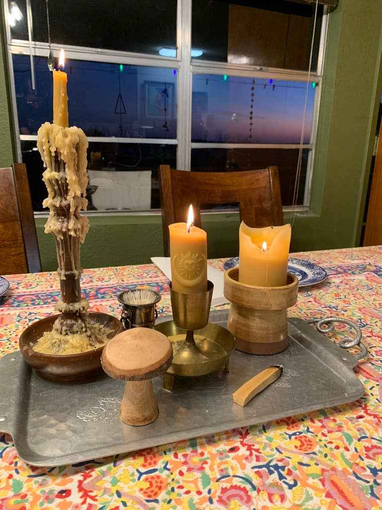 100% Beeswax Candle- Sun and Moon