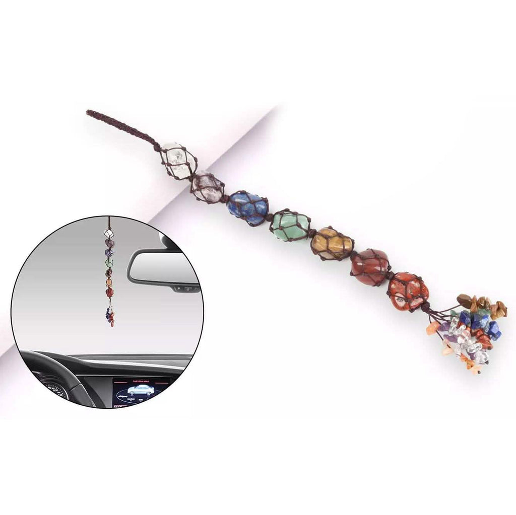 7 Chakra Gemstones Reiki Healing Crystals Tassel Wall Car Hanging Ornament by DailySale