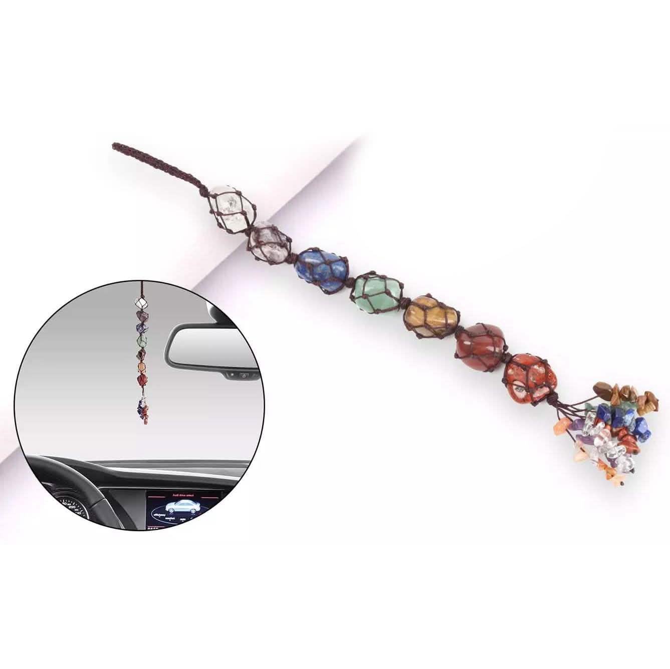 7 Chakra Gemstones Reiki Healing Crystals Tassel Wall Car Hanging Ornament by DailySale