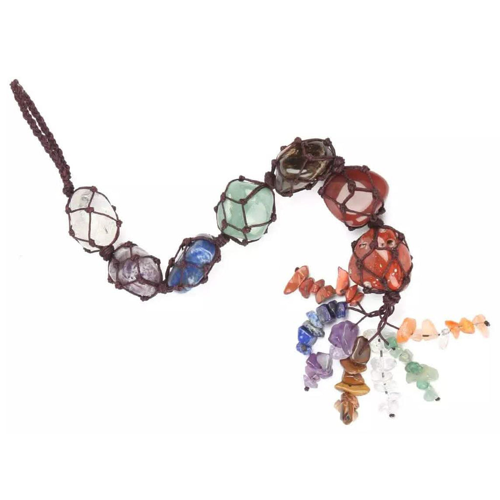 7 Chakra Gemstones Reiki Healing Crystals Tassel Wall Car Hanging Ornament by DailySale