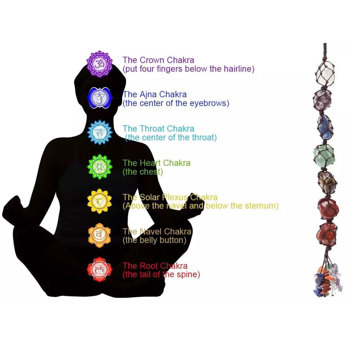 7 Chakra Gemstones Reiki Healing Crystals Tassel Wall Car Hanging Ornament by DailySale