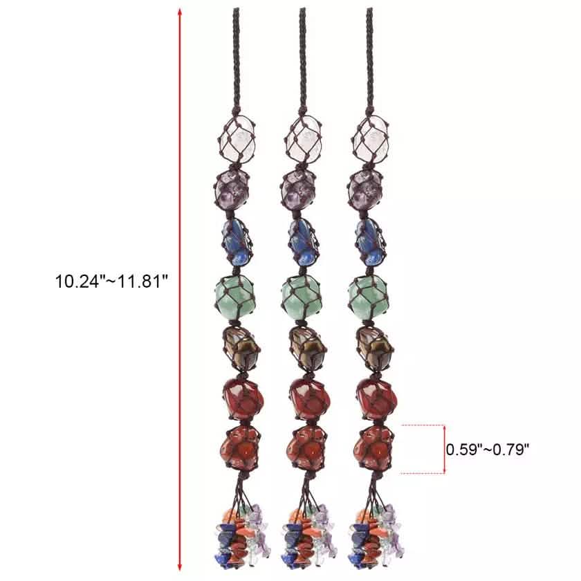 7 Chakra Gemstones Reiki Healing Crystals Tassel Wall Car Hanging Ornament by DailySale