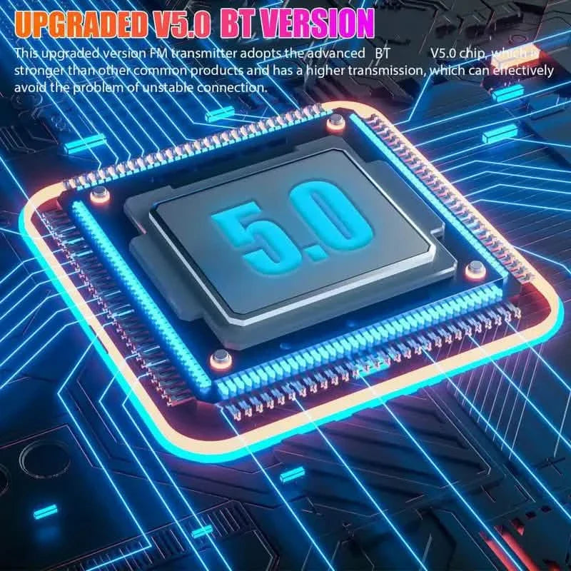 7 Color LED Backlit Light Bluetooth FM Transmitter and Dual USB Charger by DailySale