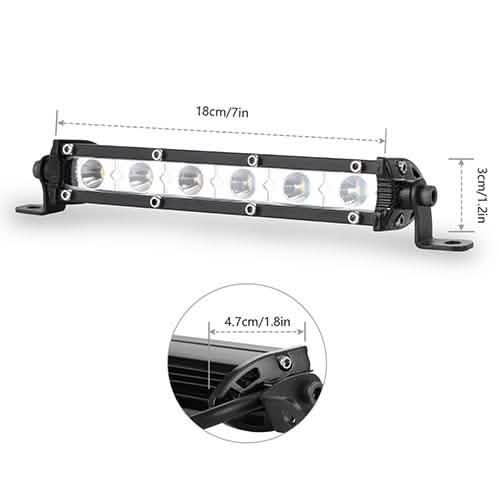 7" LED Light Bar Single Row Offroad Spot Lights by DailySale
