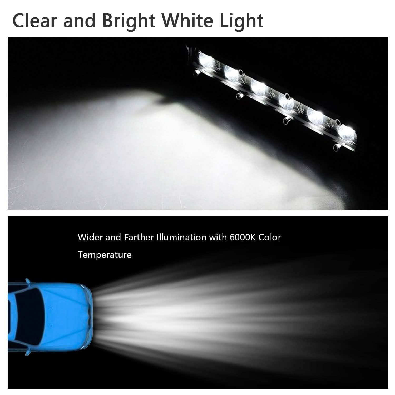 7" LED Light Bar Single Row Offroad Spot Lights by DailySale
