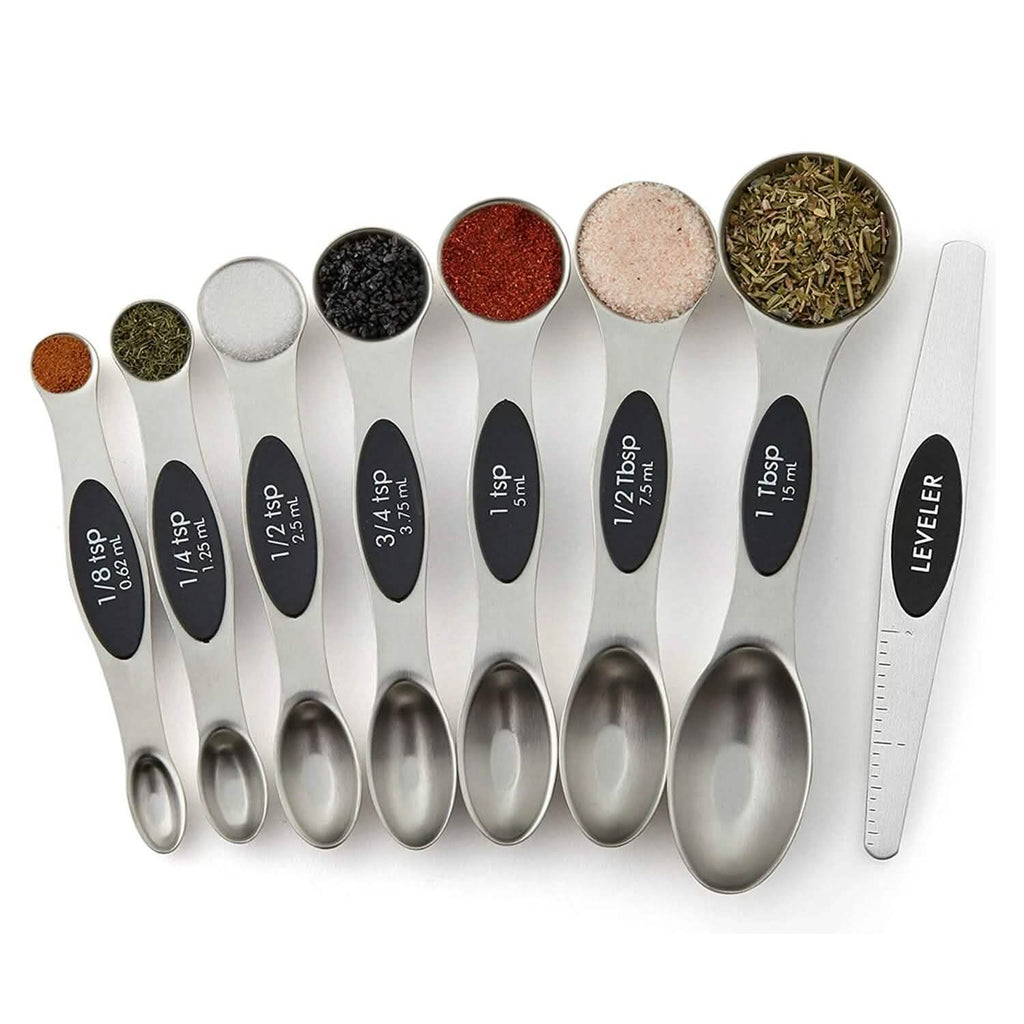 7-Piece: Double Sided Stackable Magnetic Measuring Spoons Set with Leveler by DailySale